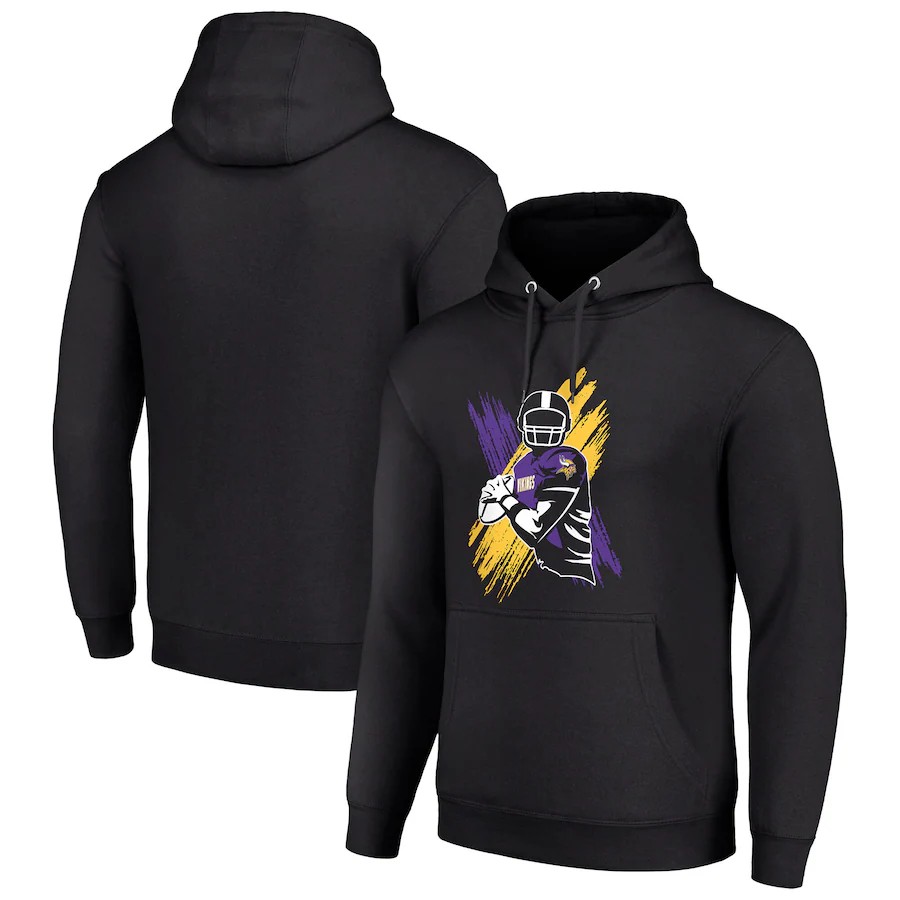 Men minnesota vikings black 2024 NFL hoodie